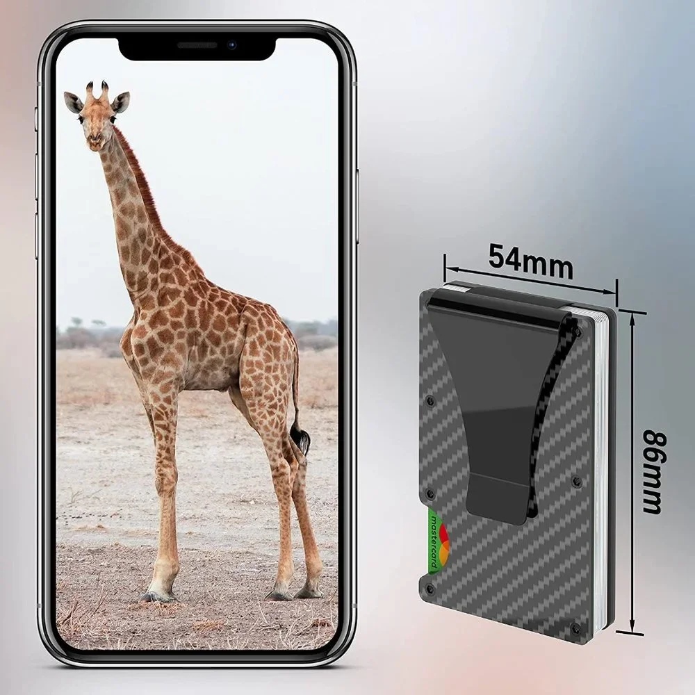 ✨✨BRAND NEW Mens Slim Wallet Minimalist RFID Blocking Money Clip Carbon … - Picture 5 of 8